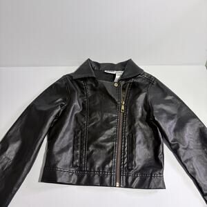 Blueberi Boulevard Girls Faux Leather Moto Jacket Black‎ Size M 7-8